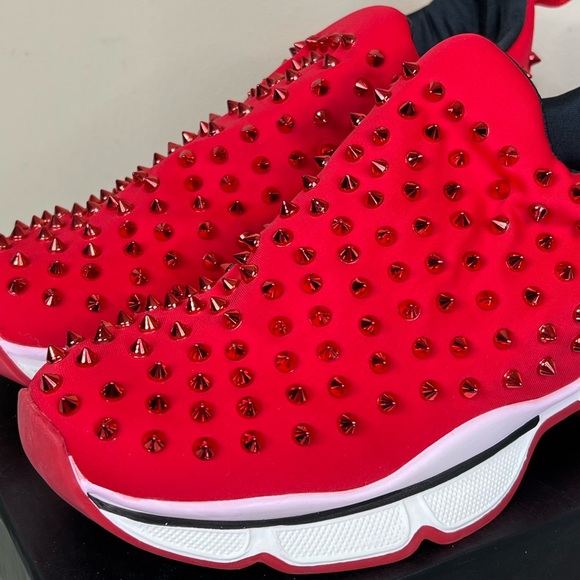 Designer Inspired Spiked Red Bottom Sneaker - Picture 6 of 16